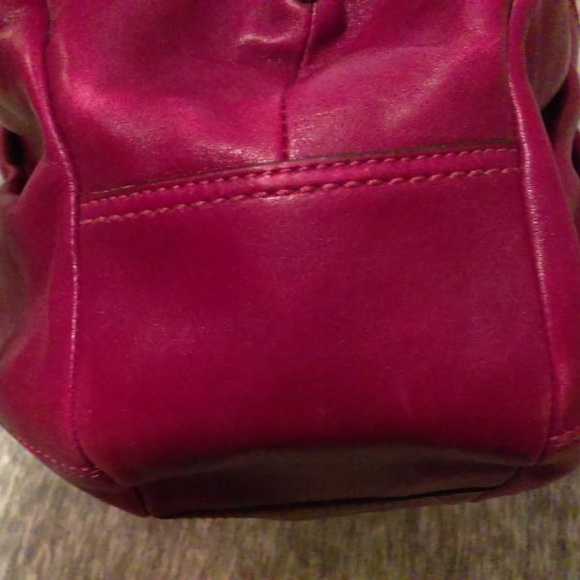 Dk berry color two handled Coach handbag EUC - Picture 6 of 7